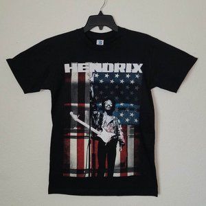 New "Jimi Hendrix Flag & Peace Symbol" Unisex Silkscreen T-Shirt Small–3XL